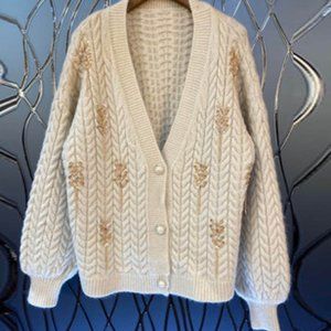 Vintage twist knit loose sweater